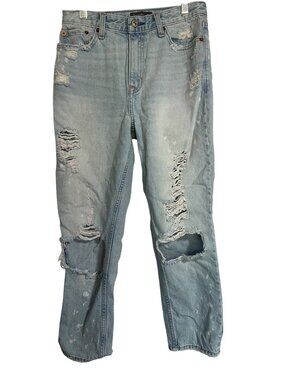 Abercrombie & Fitch Annie High Rise Girlfriend Jeans Womens Sz 25 0s Distressed